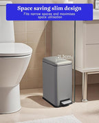 Bathroom Trash Can with Lid, 16.7L/ 4.4 Gallon Trash Can with Removable Inner - Image 3
