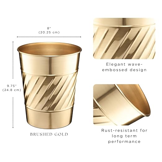 Monarch Abode Metal Bathroom Trash Can – Waste Basket - Image 2