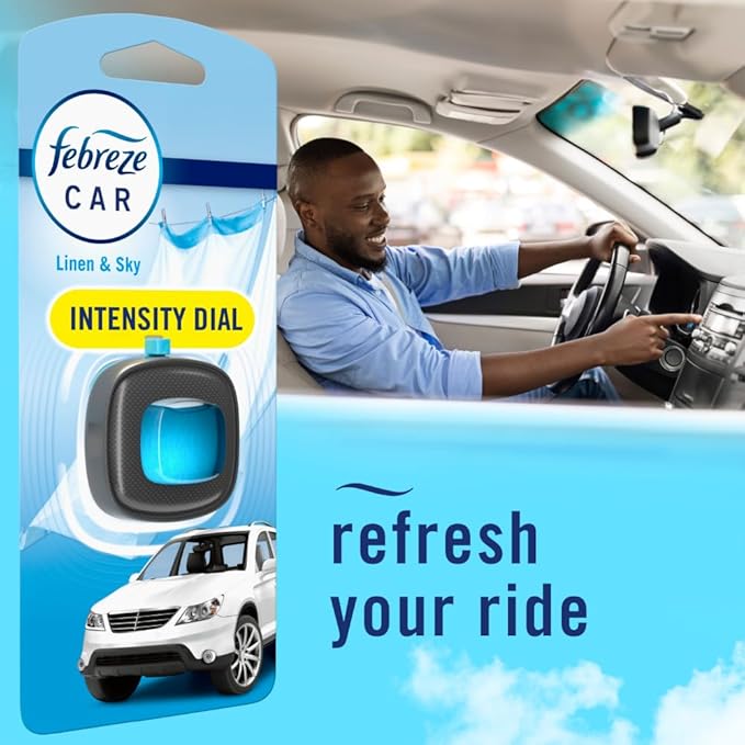 Febreze Car Air Freshener, Odor-Fighting Automotive Vent Clip, Linen & Sky Scent - Image 7