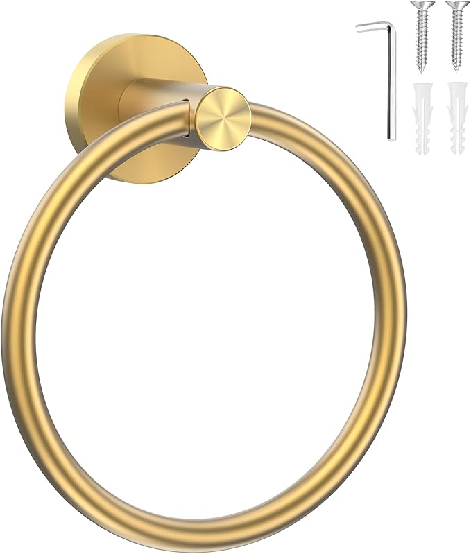 SetSail Towel Holder Screw-in Gold Towel Ring by SetSail