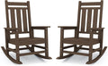 KINGYES Oversized Outdoor Rocking Chair Set of 2, All-Weather Patio Rocking Chairs for Porch, HDPE Outdoor Patio Rockers with High Back & Wide Seat for Garden, Lawn, Coffee by KINGYES