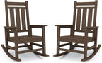 KINGYES Oversized Outdoor Rocking Chair Set of 2, All-Weather Patio Rocking Chairs for Porch, HDPE Outdoor Patio Rockers with High Back & Wide Seat for Garden, Lawn, Coffee by KINGYES