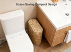 Wicker Bathroom Trash Can with Lid, Narrow Rattan Waste Basket with Removable - Image 2