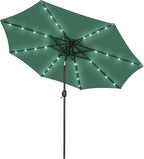 Blissun 9 ft Solar Umbrella, Patio Umbrella with 32 LED Lights, Outdoor Table Market Umbrella for Garden, Deck, Backyard (Seaglass) by Blissun