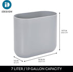 iDesign Small Slim Plastic Bathroom Trash Can, Garbage Can - Image 4
