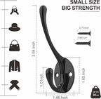 Heavy-Duty Metal Coat Hooks for Wall, Double Robe Hooks for Coat - Image 3