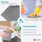 Orighty Grey Microfiber Cleaning Cloth, 50 Pack Highly Absorbent Cleaning - Image 5