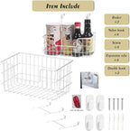 Wire Storage Basket 2 Packs, Wall Mounted Kitchen Bathroom, Hanging Cabinet - Image 2