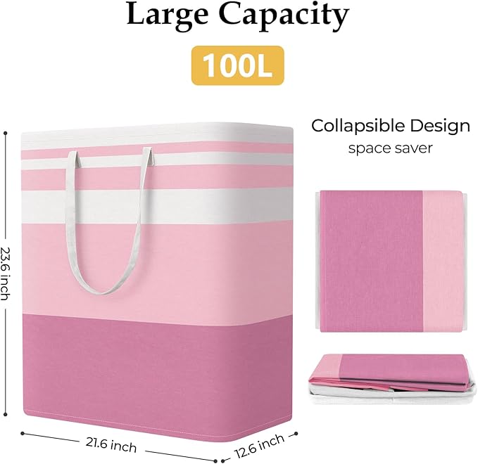 StorageRight Large Collapsible Laundry Basket Hamper - Image 2