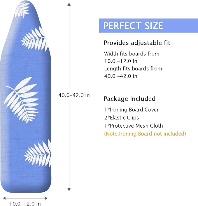 SheeChung 12x42 Inch Ironing Board Cover and Pad -100% Cotton and Heavy-Duty - Image 2