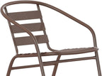 Flash Furniture Lila Metal Restaurant Stack Chairs with Metal Slats, Set of 4, Bronze - Image 6