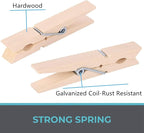100pcs Clothes Pins Wooden Clothespins 3inch Heavy Duty Wood Clips - Image 5
