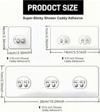 14 Pack Shower Caddy Adhesive Replacement, Waterproof Strong Shower Shelf - Image 2