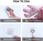 Adhesive Hooks for Hanging, Wall Hooks Self Adhesive Towel Coat Waterproof - Image 3