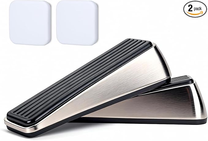 2 Pack Door Stoppers, Zinc Alloy Door Stop by weelott