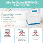 HOMEXCEL Face Towels, Disposable Face Towelette, Biodegradable Makeup Remover - Image 5