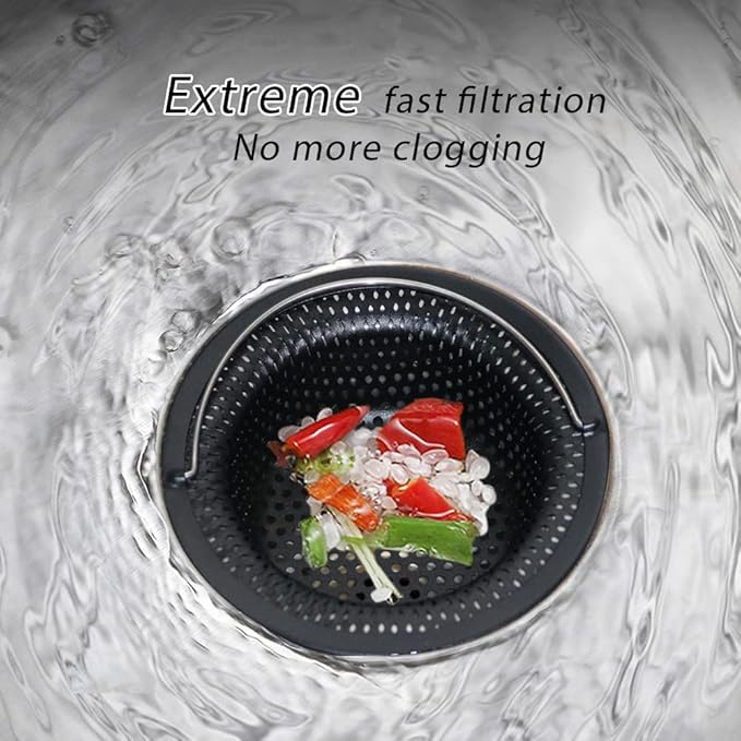 2 Pcs Black Kitchen Sink Drain Strainer - Image 3