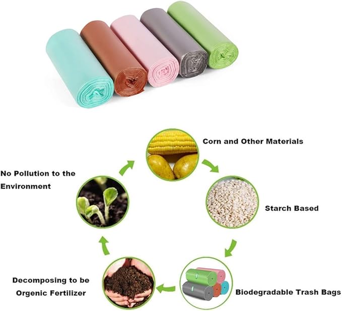 Small Trash Bags Biodegradable, Magesh 4 Gallon Trash Bag/Garbage Bags - Image 3