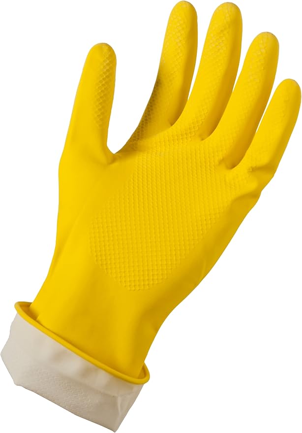Soft Scrub Yellow Reusable Latex Household Glove - Image 3