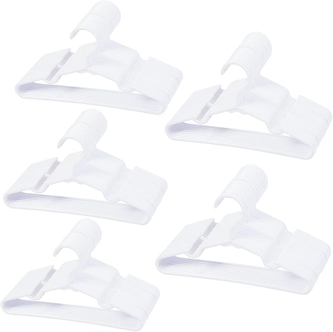 120-Piece White Plastic Baby Nursery Closet Hangers, Anti-Slip Laundry Infant by VIIBASE