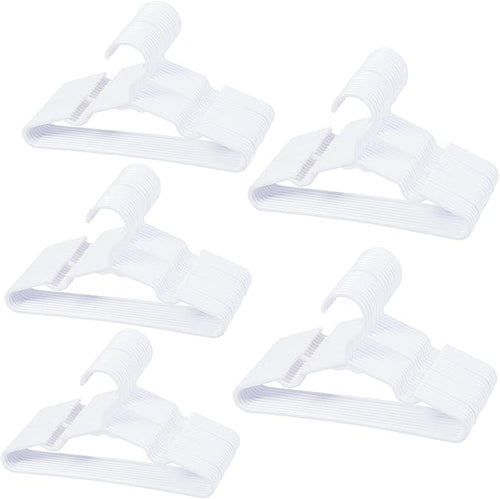 120-Piece White Plastic Baby Nursery Closet Hangers, Anti-Slip Laundry Infant by VIIBASE