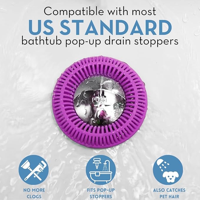 TUB RING The Ultimate Tub Drain Protector Hair Catcher/Strainer/Snare, Regular - Image 4