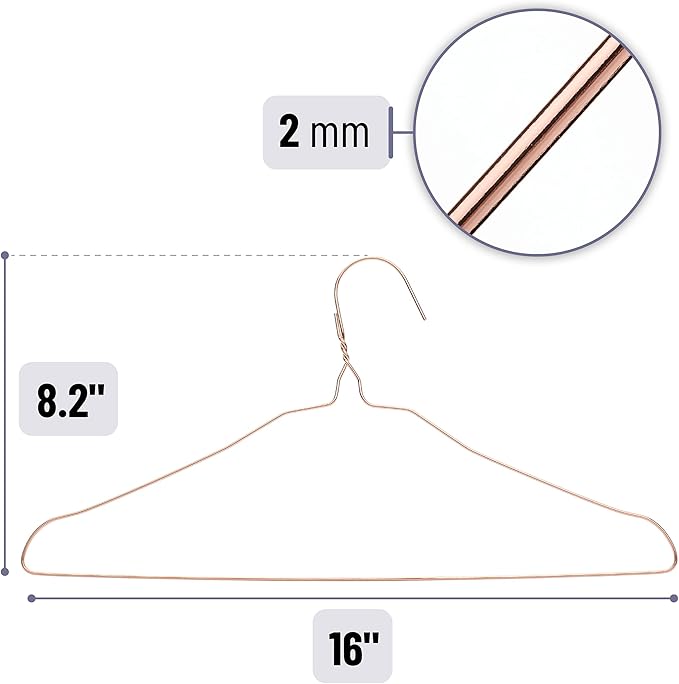 Mr. Pen- Rose Gold Metal Hangers, 10 Pack - Image 3