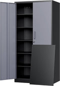 Yizosh Metal Storage Cabinet with Locking Doors and 5 Adjustable Shelves, 72" Garage Storage Cabinet Steel Lockable for Office,Home,Garage by Yizosh