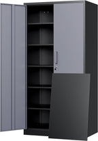 Yizosh Metal Storage Cabinet with Locking Doors and 5 Adjustable Shelves, 72" Garage Storage Cabinet Steel Lockable for Office,Home,Garage by Yizosh