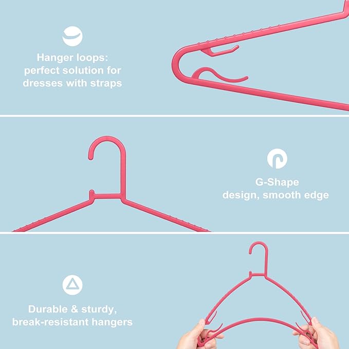 Plastic Hangers 50 Pack, Light Weight Durable Clothes Hangers - Image 3