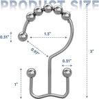 Titanker Shower Curtain Hooks Rings, Rust Resistant Metal Double Glide Shower - Image 3