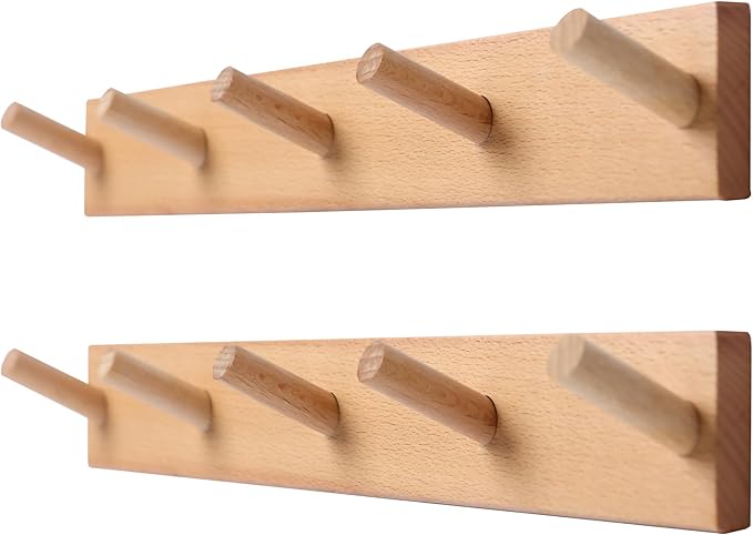 evory 2 Pack Coat Rack Wall Mount, 17 Inch Coat Hooks by Evory