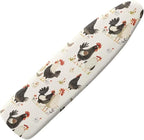 White Rooster Ironing Board Cover and Pad 15x54 Inch, Iron Board Cover by Hinthetall