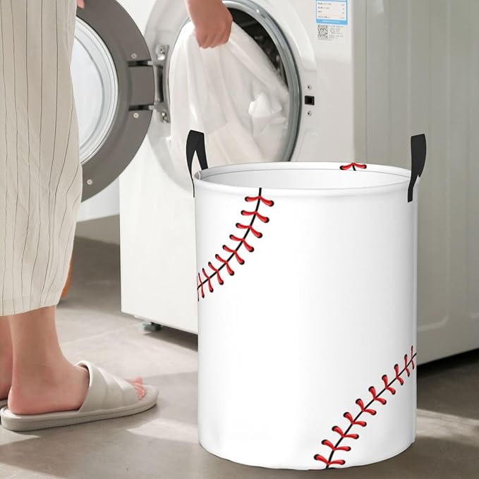Baseball Texture Laundry Hamper Bag - Image 6