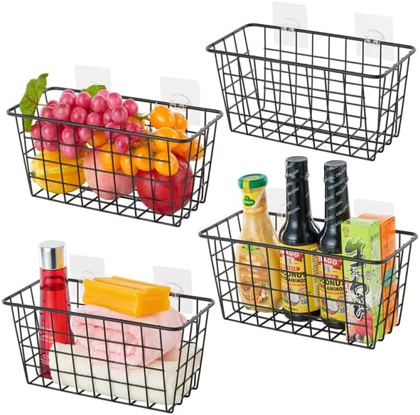 4 Pack Hanging Sorage Basket, Bathroom Basket, Household Goods, by JUNCHUCHERRY