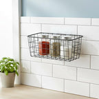 Black Hanging Wall Baskets, inside cabinet door organizer, Adhesive Wire Wall - Image 3