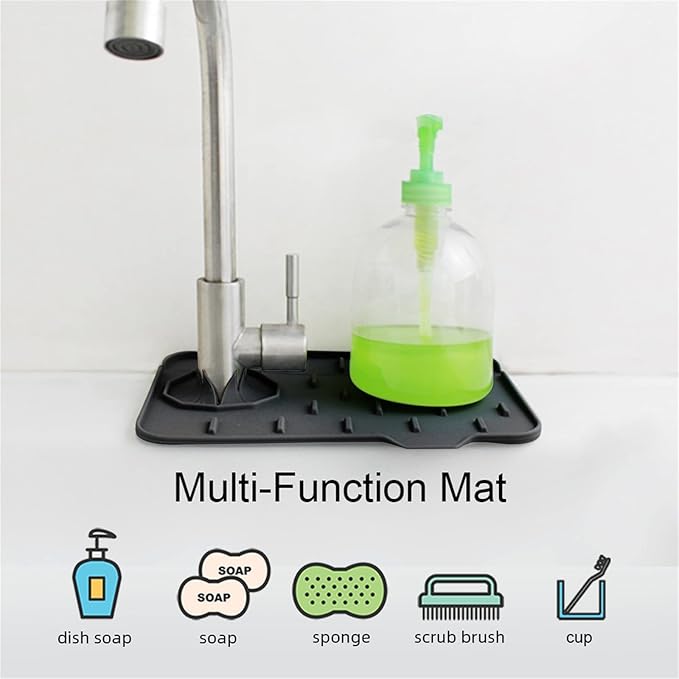 2-Pack Bytelive Silicone Sink Mat, Mini Sink Splash Guard and Soap Sponge Holder - Image 3