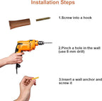 Jetec 4 Pack Wood Wall Hooks, Solid Walnut 3 Inch Wall Mounted Wooden Coat - Image 7