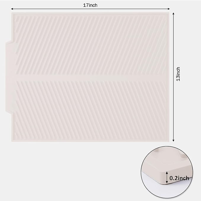 Dish Drying Mat for Kitchen Counter, Silicone Large Dish Drying Pad, Easy Clean - Image 2