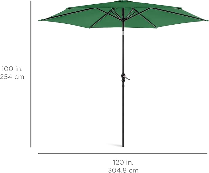 Best Choice Products 10ft Outdoor Table Compatible Steel Polyester Market Patio Umbrella w/Crank and Easy Push Button Tilt - Image 7