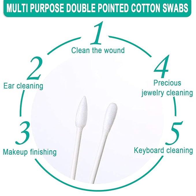 200 Pack Cotton Swab Individually Wrapped, Individually Wrapped Double Tipped - Image 2
