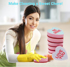 Heart Shaped Sponge with Words, Dual-Sided Kitchen Scrubber - Image 6
