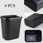 Black Small Trash Can 4Pack, 2Gallon/8L Plastic Office Trash Bin Garbage Can - Image 4