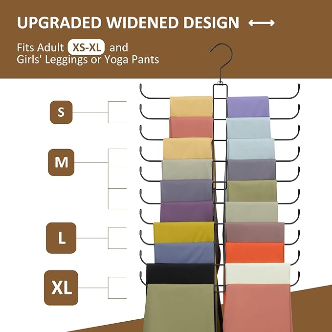 ZEDODIER Legging Organizer for Closet, 2 Pack Rotatable Yoga Pants Hanger for - Image 2