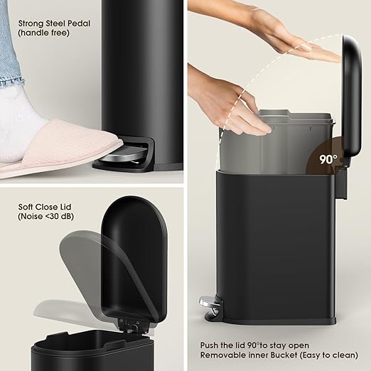 CEROELDA Small Bathroom Trash Can - Image 4