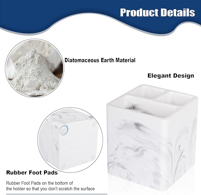 Diatomite Toothbrush Holders for Bathrooms, Electric Toothbrush and Toothpaste - Image 4