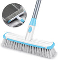 Floor Scrubber with Long Handle, 2 in 1 Scrubbing Brush Stiff Bristle Shower by ILAVCOOL