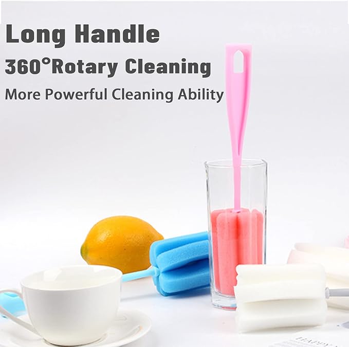 Bottle Brush Sponge 4PCS Cup Washer Brush Long Handle Cleaner Brush - Image 8