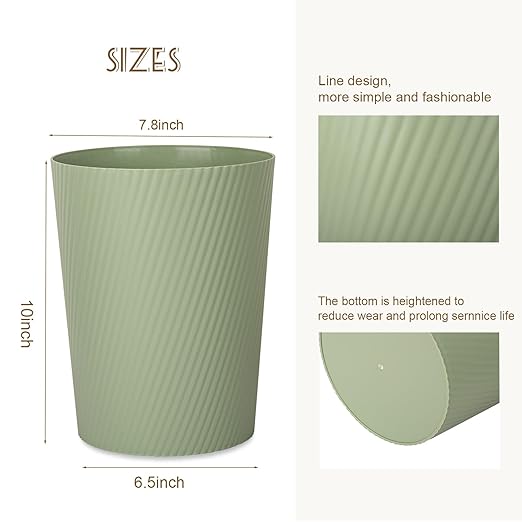 UUJOLY Small Trash Can Wastebasket Garbage Can Container Bins - Image 3