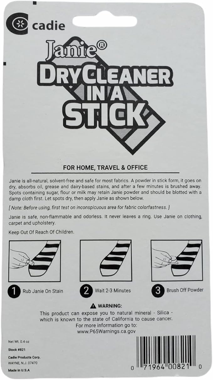 JANIE Dry Cleaner In A Stick, Dry Spot Cleaner, Stain Remover - Image 2